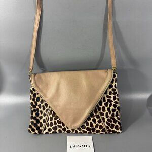 Laura Vela Leather Fur Clutch/Shoulder/Crossbody Bag